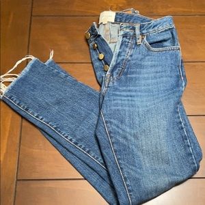Sezane Raw Hem Slim Jeans 24